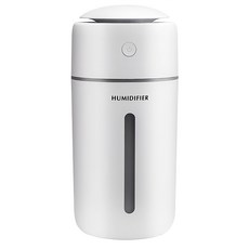 無線加濕器 充電款, 350ml 大容量, 七彩氛圍燈, USB充電, BH187, 白色