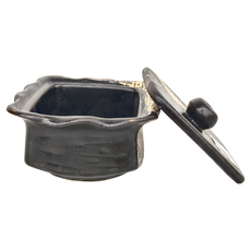 黑織部角型蓋物 - 日本製 陶瓷材質, 1個