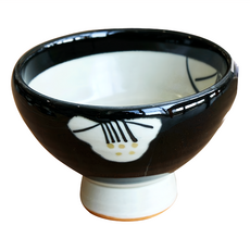 美濃燒 黑椿高台4吋井 日本製 12.5 x 9cm 350ml, 黑椿高台, 1個