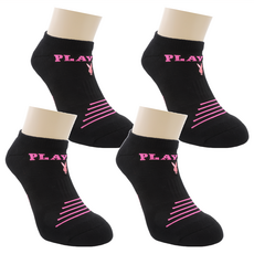 PLAYBOY 女款螢光隱形運動襪, 桃紅/黑色, 2組