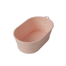 矽膠折疊烘焙發酵籃 橢圓型 附刻度 粉紅色, 1個