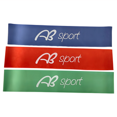 AB Sport 迷你瑜珈彈力圈 0.4/0.6/1mm 三入組, 紅色 + 綠色 + 藍色, 1組