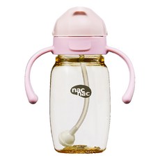 nac nac 妍心金菱防漏滑蓋PPSU學習水杯 6個月以上, 花瓣粉, 270ml, 1個