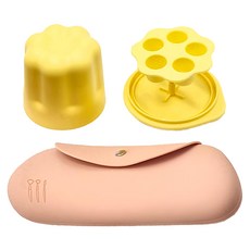 化妝刷清洗杯晾曬架 附矽膠收納卡其色美妝包, 黃色, 1個