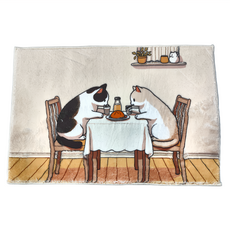 美食喵會 細沙羊絨地墊, 超細纖維, 絨毛牢固不易掉毛, 柔軟舒適, 60 x 40 x 1.3cm