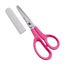 CANARY 長谷川刃物 兒童剪刀, 刀刃尖端圓弧設計, 兒童安全適用, 人體工學設計, 日本製造, 粉紅色, 1支