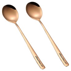 瑞典廚房 加厚304不鏽鋼湯匙/點心匙/甜點匙/飯匙/餐具 L(長20.5cm), 2支, 單件, 金色