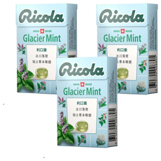 Ricola 利口樂 潤喉糖 冰川薄荷 瑞士草本喉糖, 27.5g, 3盒