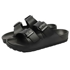 雙排扣軟底防臭防滑耐磨拖鞋 黑色 EVA材質, 42碼