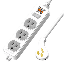 動力工廠 1切3座 15A 延長線 CT-3139 三孔插座 總開關, 4.5m, 白色 + 灰色, 1個