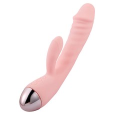 SEX TOY 艾米 10段變頻衝撞強力 雙震矽膠按摩棒 210 x 39 x 64mm, 粉色/紫色, 1個