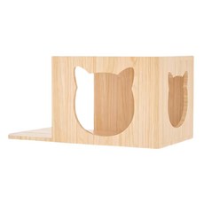 牆掛式貓窩 60 x 30 x 30cm, 1個, 原木色