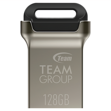 TEAMGROUP 十銓 迷你金彩隨身碟 USB 3.2 鋅合金 C162 黑色 128GB, 1個