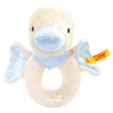 Steiff 金耳釦泰迪熊 嬰幼兒手搖鈴 Gadwall grip toy blue, 1個