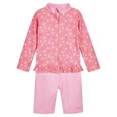 Playshoes 抗UV長袖防曬防寒兒童連身泳裝-夏威夷 女童保暖舒適