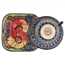 波蘭陶 Cerraf 花茶杯 + 茶拖點心盤組 200ml, 44K51Q1, 1組