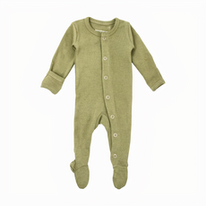 L'ovedbaby 包手腳連身衣 壓扣款 100% GOTS認證有機棉, 6~9個月, 鼠尾草綠 Sage