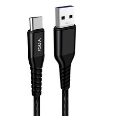 YADI 亞第 type C to type C 100W 全支援快充傳輸線 5A大電流 200cm, 黑色, 1條