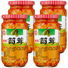 金蘭 鮮嫩筍茸, 台灣新鮮麻筍, 乳酸發酵, 口感酸甜鹹潤, 350g, 4罐