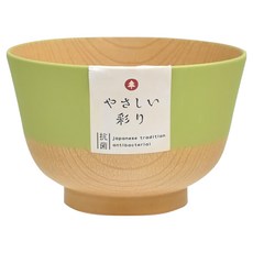 木紋抗菌輕便湯碗 日本製, 綠色, 1個