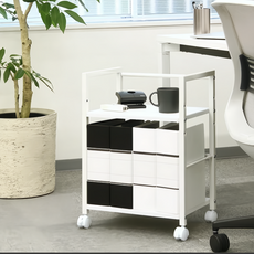 二層桌下架 烤漆白色 塑膠/MDF板, CI-2008A