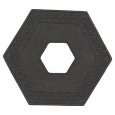 IWACHU 岩鑄 六角龜甲茶墊, 鑄鐵墊, 13.5 x 15 x 1.5 cm, 約360g, #17006, 1個