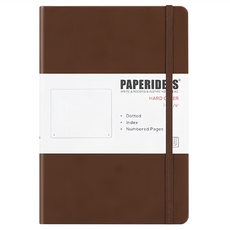 PAPERIDEAS A5 硬皮點陣筆記本 188頁 附索引, 棕色, 1本