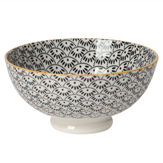 now DESIGNS 圖騰餐碗 S 直徑 11.5 x 6.3cm 180g 295ml, 扇貝黑, 1個