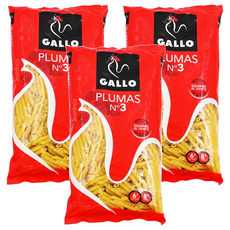 GALLO 西班牙小筆尖麵 PLUMAS N.3 杜蘭小麥製成, 250g, 3包
