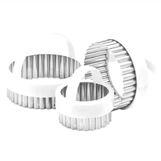 KitchenCraft 提把餅乾壓模3件組, 5cm, 6cm和7cm不鏽鋼餅乾切割器, 波浪, 1組