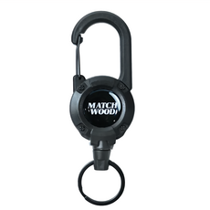matchwood 伸縮鑰匙圈 + 快扣 MHWDAS055BK 鑰匙圈(內徑 2.5cm) 26g, 1組, 黑色款