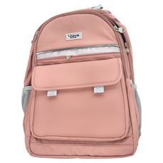 UnMe 微時光輕護脊書包, 尼龍材質, 台灣製造, 淡粉色, 40 x 28 x 18cm