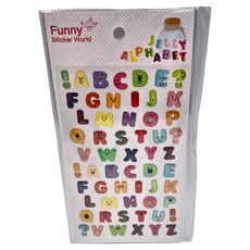 FUNNY STICKER 浮凸貼紙, 英文字母 多色, 1組