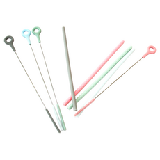 PAMIRE 帕米爾 矽膠吸管清潔刷+矽膠吸管組, 1組, 混合顏色