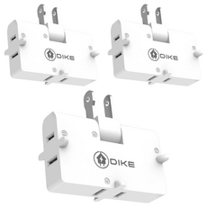 DIKE 轉向式2P三面壁插 DAH753T MIT優質壁插 安全電源擴充, 3個, 40.5mm