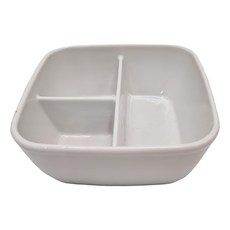 強化三格角缽 陶瓷材質 容量500mL, 白色, 1個