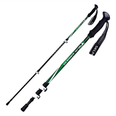 SELPA 超輕量翔鳳7075鋁合金外鎖快扣登山杖 自拍 腳架 全功能組 255g, 綠色, 1支