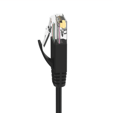 POLYWELL 寶利威爾 CAT6扁線高速網路線 RJ45 福祿克認證 PW15-W59-A408, 10m, 黑色, 1條