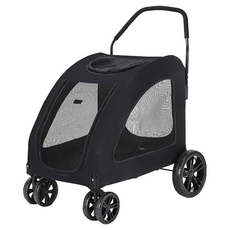 中大型犬寵物外出折疊推車, 黑色, 1個