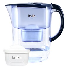 Kolin 歌林 四重精濾濾水壺 含1芯 濾水壺268 x 138 x 260mm + 濾芯100 x 57 x 76mm 藍色 濾水壺700g + 濾芯106~110g 3.8L, 1個, KAL-STKE01BL