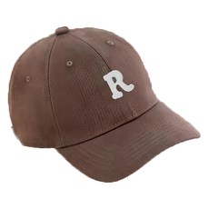 愛北鼻 兒童大R字棒球帽 遮陽透氣舒適, 焦糖色, 帽子高度11cm 帽子頭圍 free 帽沿長度6.5cm, 1入