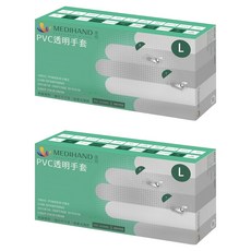 MEDIHAND 美恆 PVC透明手套 L 10cm 一般防護, 100個, 2盒
