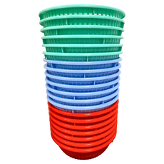 震嶸塑膠 洗菜籃 Set, 5號, 紅色 + 藍色 + 綠色, 1組