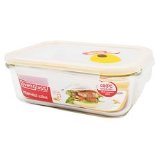 LocknLock 樂扣樂扣 輕鬆熱耐熱玻璃保鮮盒 長方 400度耐熱 630ml, 1入, 1個