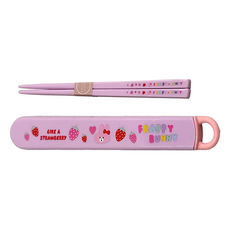 Skater BUNNY 塑膠AG抗菌筷附盒, 盒子19.5 x 2.7 x 1.5cm + 筷子16.5cm, 562464, 1組