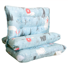 EmBrace 英柏絲 天絲兒童水洗枕-全天絲二線車縫款, 27 x 45cm, 麋鹿與白熊藍