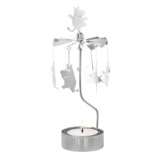 PLUTO DESIGN Moomin 旋轉燭座附蠟燭 吊飾, 嚕嚕米 銀色