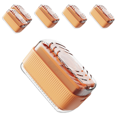 E.dot 二合一肥皂洗衣刷/肥皂盒 粉橘色 尺寸13x8x9cm PP材質, 6個