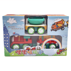 kidmate 孩子王 樂樂吸磁載運火車 磁力積木玩具, 1盒