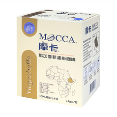 MOCCA 摩卡 耶加雪菲濾掛咖啡, 11g, 7包, 1盒